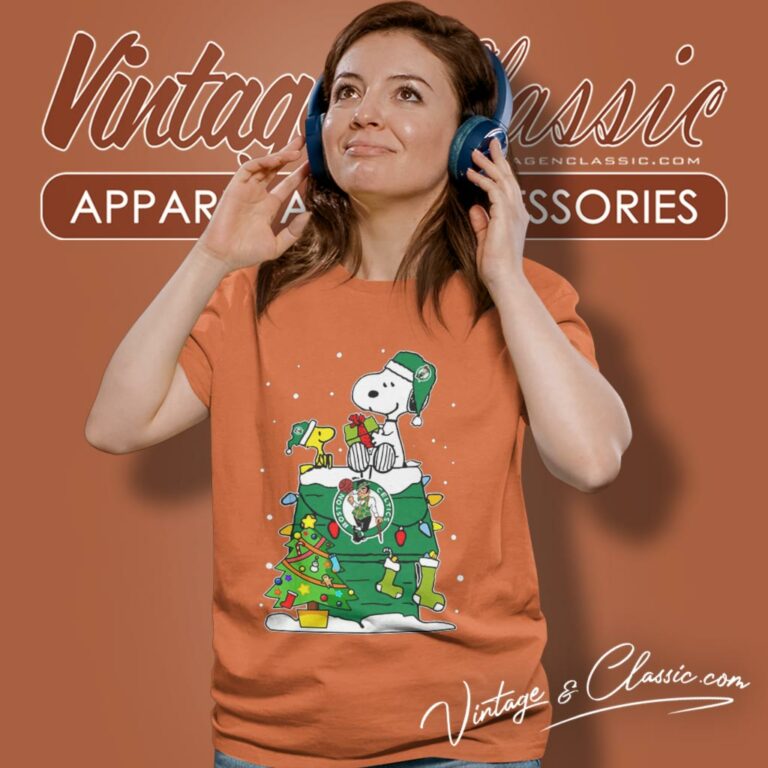 Boston Celtics Santa Snoopy Merry Christmas Women T Shirt Boston Celtics Santa Snoopy Merry Christmas Women T Shirt
