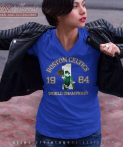 Boston Celtics Shirt 1984 Shirt Nba World Champions V Neck TShirt