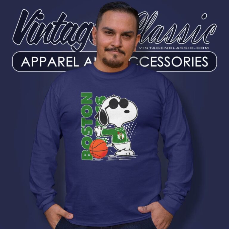 Boston Celtics Snoopy Joe Cool Long Sleeve Tee Boston Celtics Snoopy Joe Cool Long Sleeve Tee