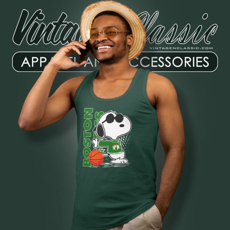 Boston Celtics Snoopy Joe Cool Tank Top Racerback Boston Celtics Snoopy Joe Cool Tank Top Racerback