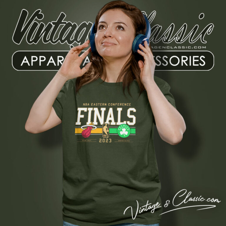 Boston Celtics Vs Miami Heat 2023 Nba Eastern Conference Finals Matchup Women T Shirt Boston Celtics Vs Miami Heat 2023 Nba Eastern Conference Finals Matchup Women T Shirt