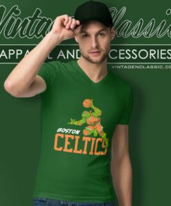 Boston Celtics X Teenage Mutant Ninja Turtles V Neck TShirt