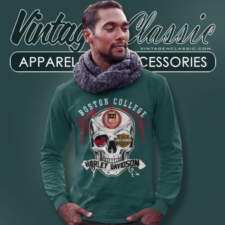 Boston College Harley Davidson Skull Long Sleeve Tee Boston College Harley Davidson Skull Long Sleeve Tee