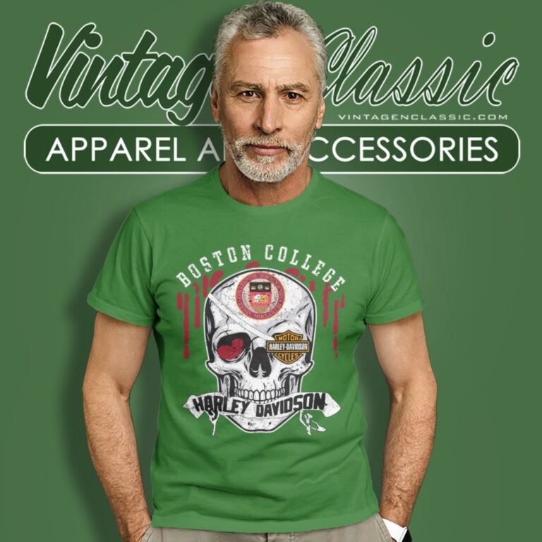 Boston College Harley Davidson Skull T Shirt Boston College Harley Davidson Skull T Shirt