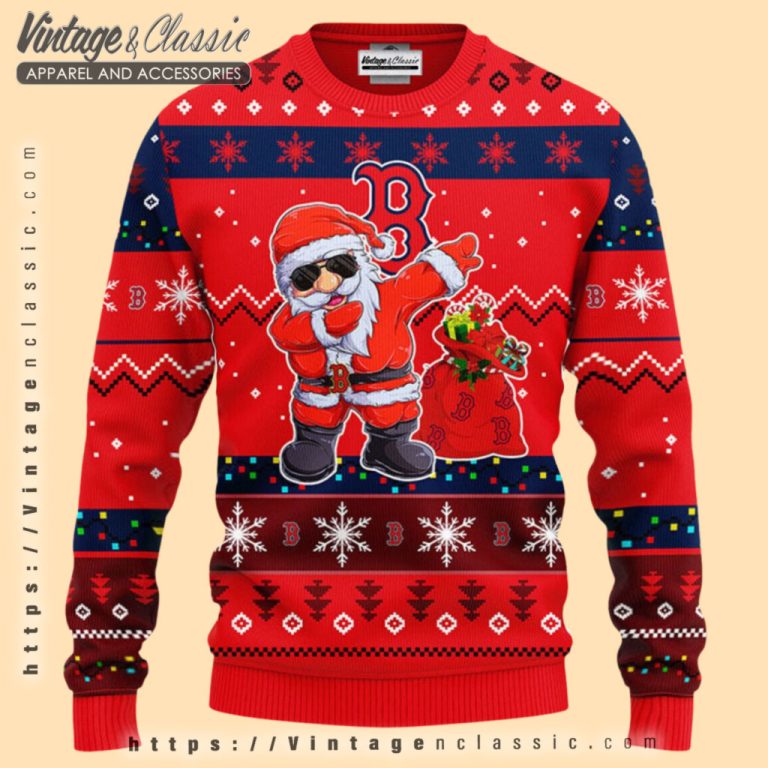 Boston Red Sox Dabbing Santa Claus Ugly Christmas Sweater Ugly Christmas Sweater Boston Red Sox Dabbing Santa Claus Ugly Christmas Sweater Ugly Christmas Sweater