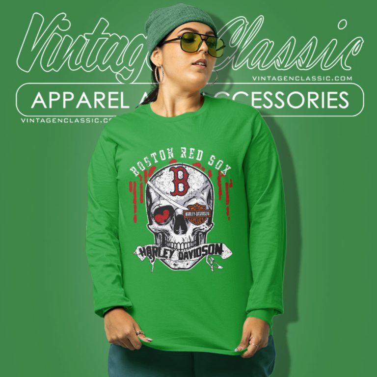 Boston Red Sox Harley Davidson Skull Long Sleeve Tee Boston Red Sox Harley Davidson Skull Long Sleeve Tee