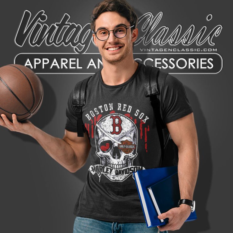 Boston Red Sox Harley Davidson Skull T Shirt Boston Red Sox Harley Davidson Skull T Shirt