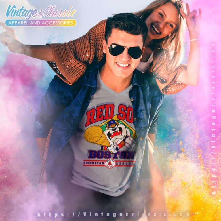 Boston Red Sox Tasmanian Devil V Neck TShirt Boston Red Sox Tasmanian Devil V Neck TShirt