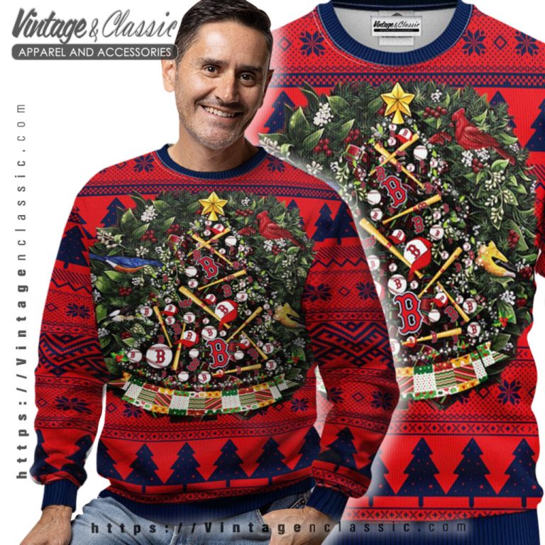 Boston Red Sox Tree Ball Ugly Christmas Sweater Men Ugly Sweater Boston Red Sox Tree Ball Ugly Christmas Sweater Men Ugly Sweater