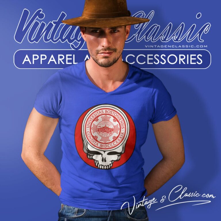 Boston University Grateful Dead Steal Your Face V Neck TShirt Boston University Grateful Dead Steal Your Face V Neck TShirt