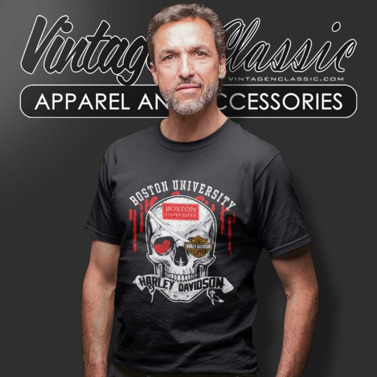 Boston University Harley Davidson Skull T Shirt Boston University Harley Davidson Skull T Shirt
