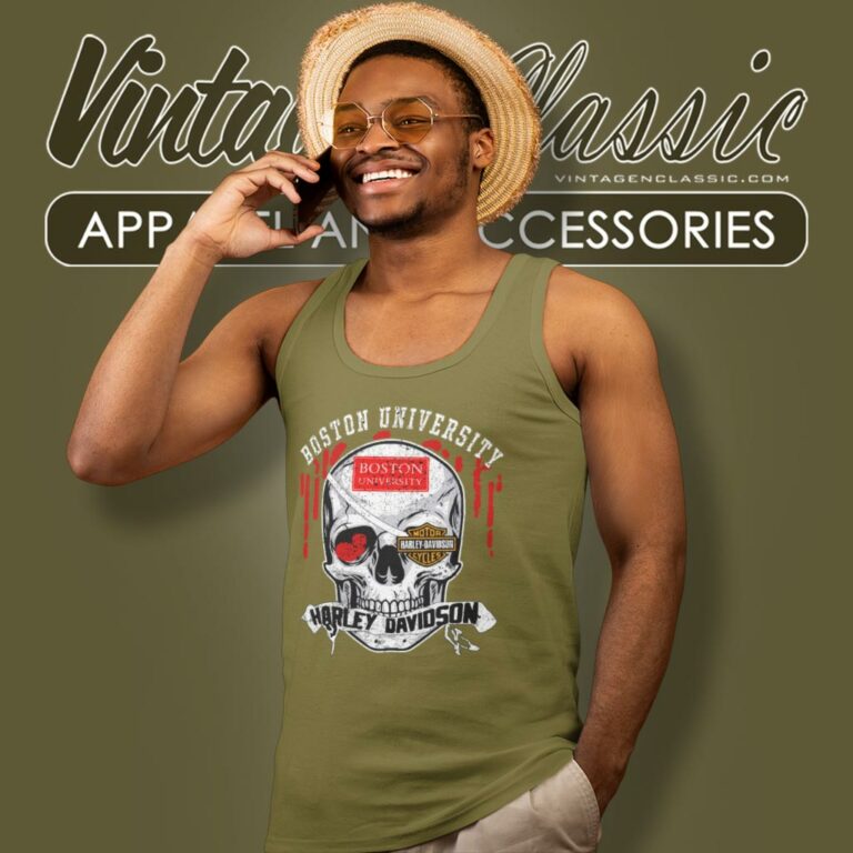 Boston University Harley Davidson Skull Tank Top Racerback Boston University Harley Davidson Skull Tank Top Racerback