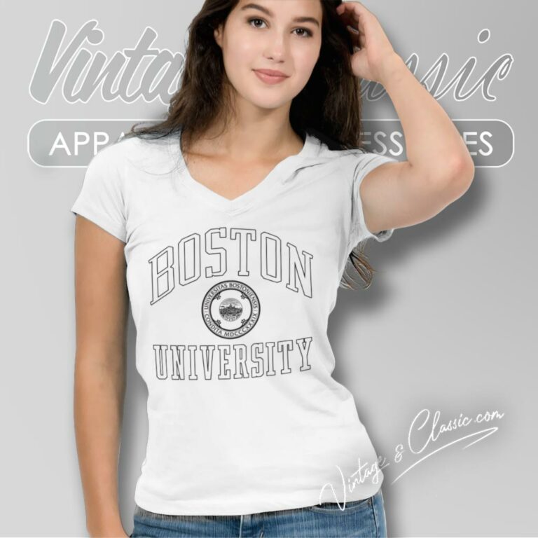 Boston University V Neck TShirt Boston University V Neck TShirt