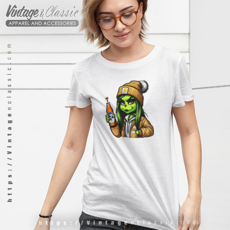 Boujie Grinch Girl Drinking Beer T Shirt Boujie Grinch Girl Drinking Beer T Shirt