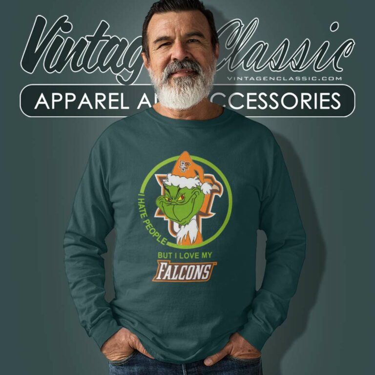 Bowling Green Falcons Ncaa Christmas Grinch Shirt I Hate People But I Love My Falcons Long Sleeve Tee Bowling Green Falcons Ncaa Christmas Grinch Shirt I Hate People But I Love My Falcons Long Sleeve Tee
