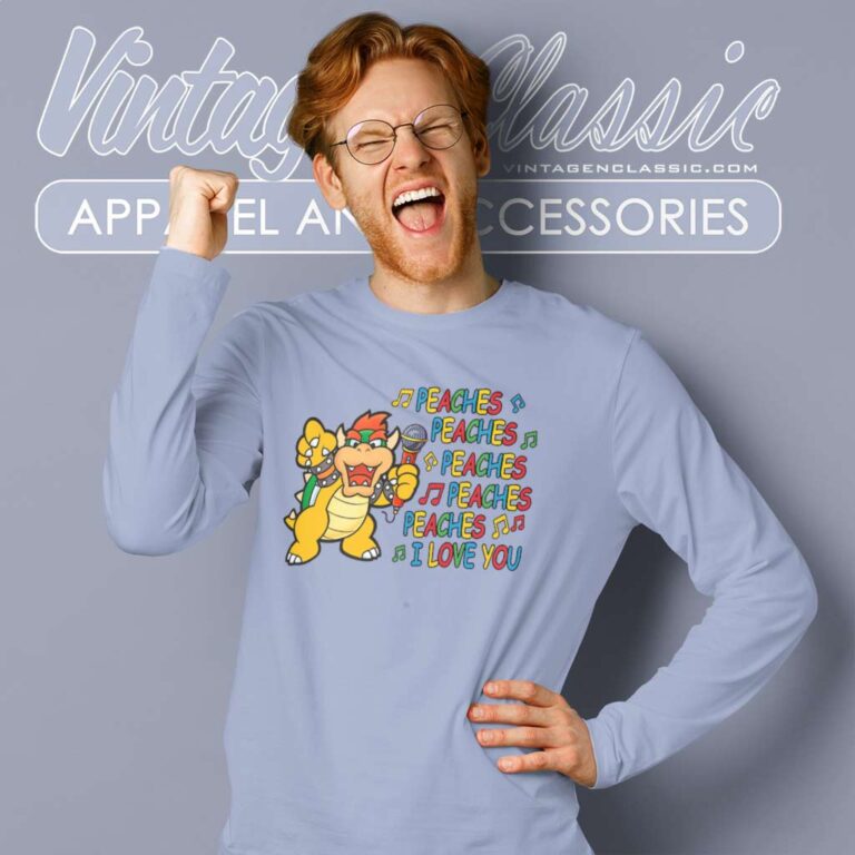 Bowser Love For Princess Peach Long Sleeve Tee Bowser Love For Princess Peach Long Sleeve Tee