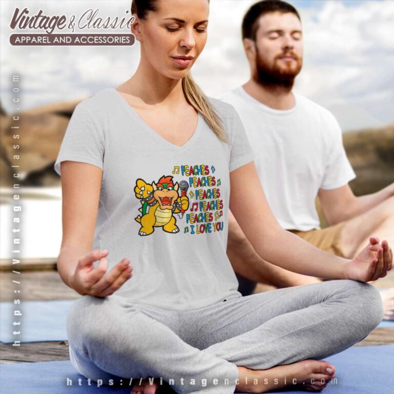 Bowser Love For Princess Peach V Neck TShirt Bowser Love For Princess Peach V Neck TShirt