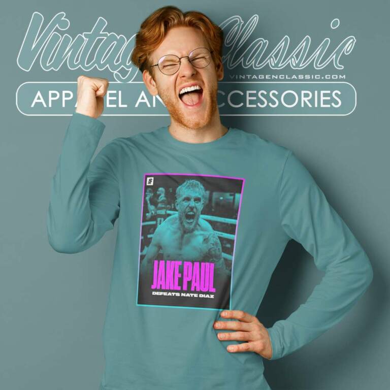 Boxing Jake Paul Defeats Nate Diaz Long Sleeve Tee Boxing Jake Paul Defeats Nate Diaz Long Sleeve Tee