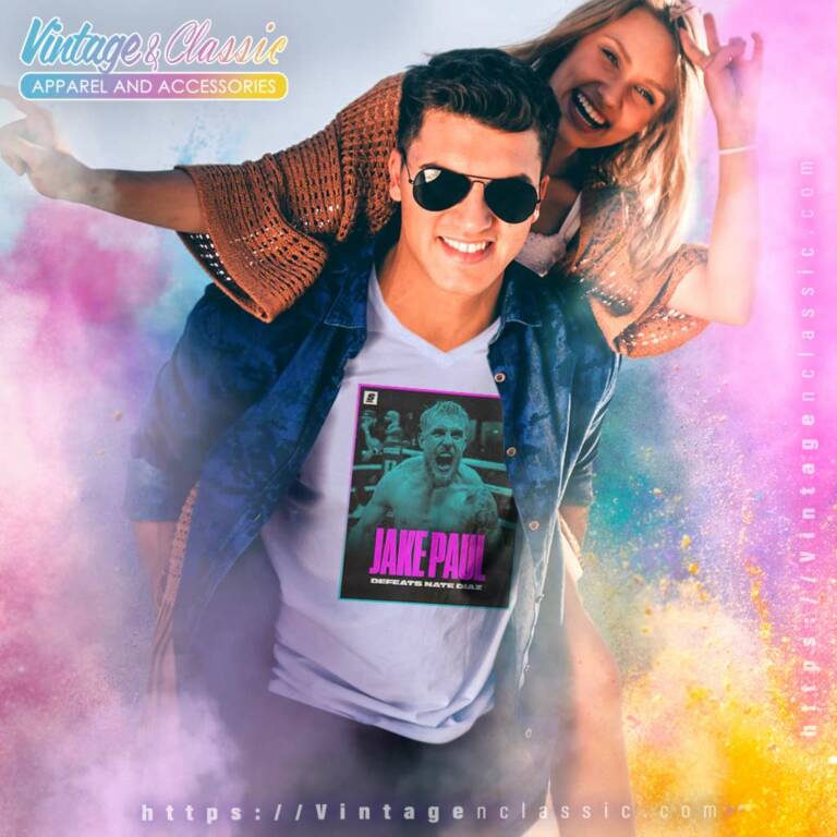 Boxing Jake Paul Defeats Nate Diaz V Neck TShirt Boxing Jake Paul Defeats Nate Diaz V Neck TShirt