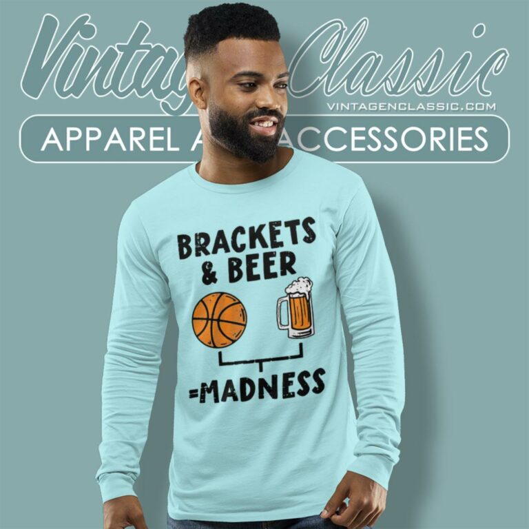 Brackets And Beer Madness Funny Drinking Long Sleeve Tee 1 Brackets And Beer Madness Funny Drinking Long Sleeve Tee 1