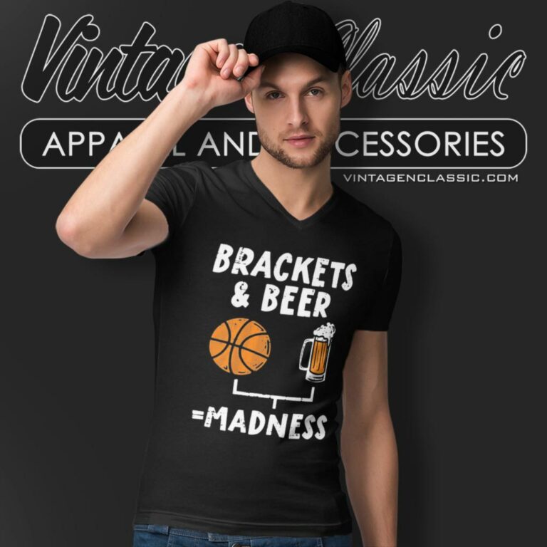 Brackets And Beer Madness Funny Drinking V Neck TShirt 1 Brackets And Beer Madness Funny Drinking V Neck TShirt 1