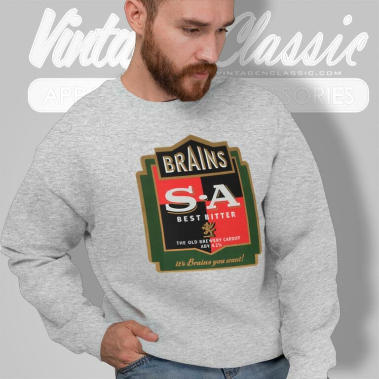 Brains Beer Sa Best Bitter The Old Brewery Cardiff Sweatshirt Brains Beer Sa Best Bitter The Old Brewery Cardiff Sweatshirt
