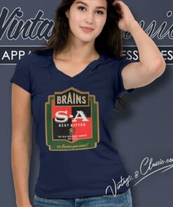 Brains Beer Sa Best Bitter The Old Brewery Cardiff V Neck TShirt