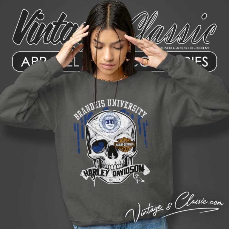 Brandeis University Harley Davidson Skull Sweatshirt Brandeis University Harley Davidson Skull Sweatshirt