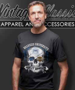 Brandeis University Harley Davidson Skull T Shirt