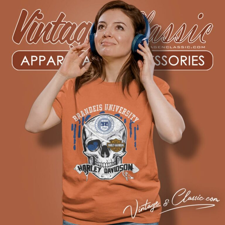 Brandeis University Harley Davidson Skull Women T Shirt Brandeis University Harley Davidson Skull Women T Shirt