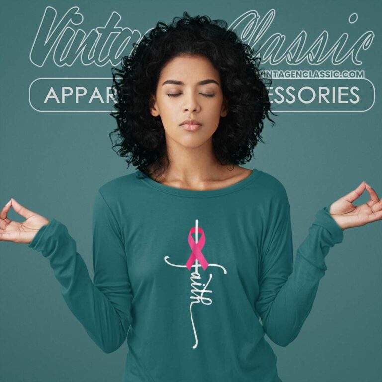 Breast Cancer Faith Breast Cancer Awareness Long Sleeve Tee Breast Cancer Faith Breast Cancer Awareness Long Sleeve Tee