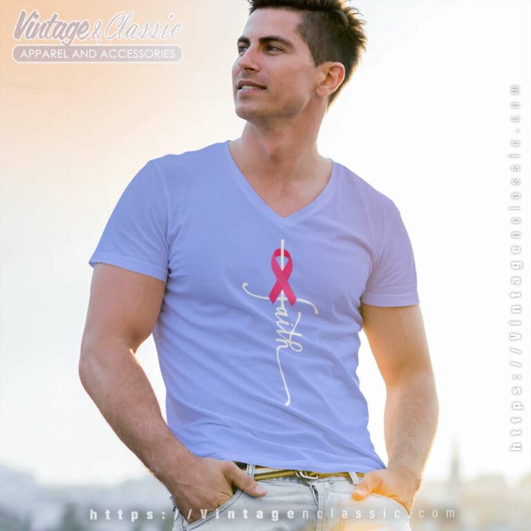 Breast Cancer Faith Breast Cancer Awareness V Neck TShirt Breast Cancer Faith Breast Cancer Awareness V Neck TShirt