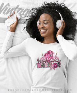 Breast Cancer Warrior Shirt Breast Cancer Awareness Month Long Sleeve Tee