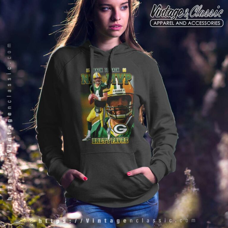 Brett Favre Green Bay Packers Back To Back Mvp Hoodie Brett Favre Green Bay Packers Back To Back Mvp Hoodie