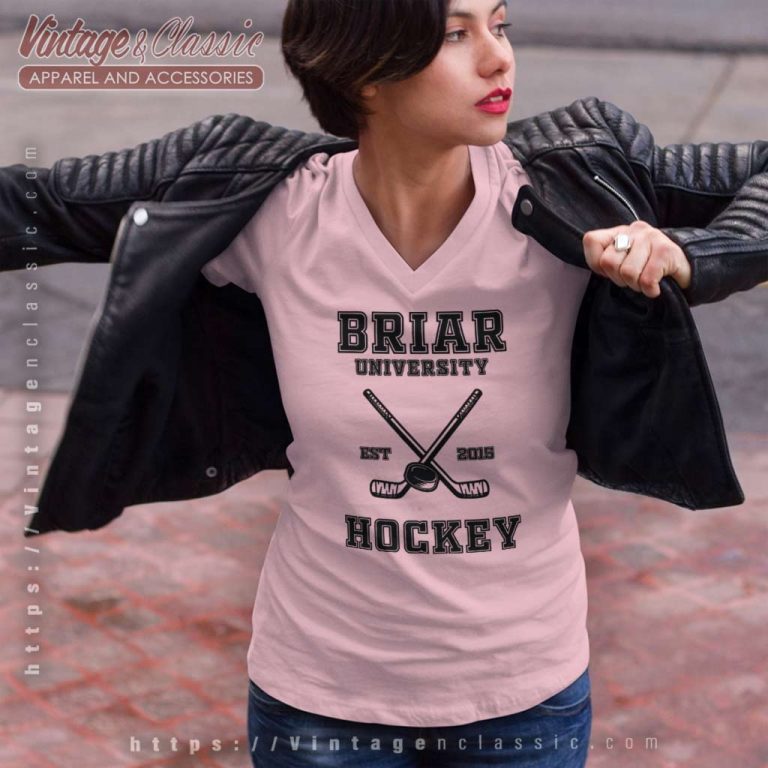 Briar University Hockey Est 2015 V Neck TShirt Briar University Hockey Est 2015 V Neck TShirt