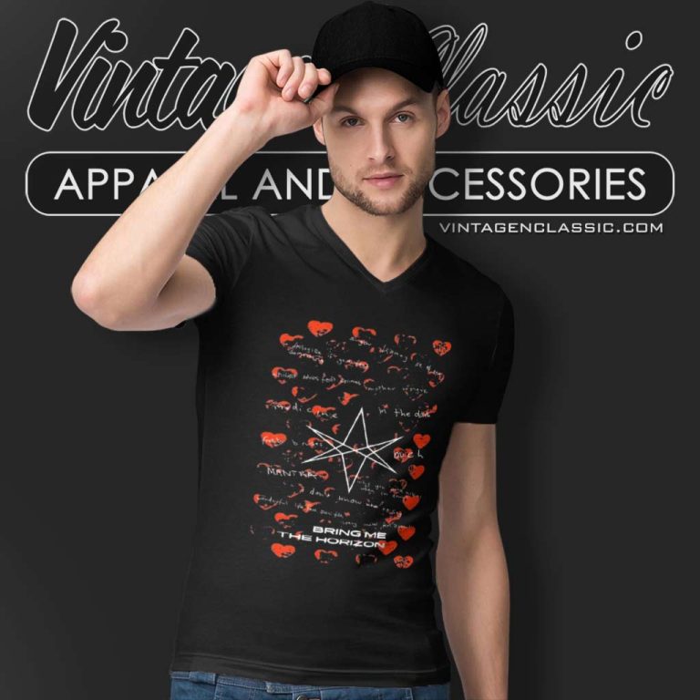 Bring Me The Horizon Lyrics V Neck TShirt Bring Me The Horizon Lyrics V Neck TShirt