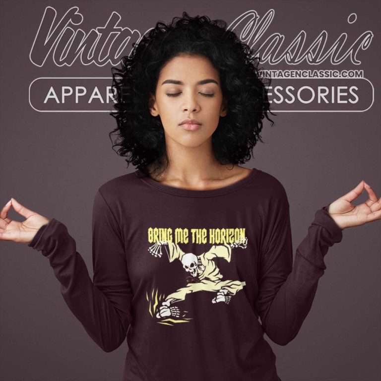 Bring Me The Horizon Shirt Kungfu Skull Long Sleeve Tee Bring Me The Horizon Shirt Kungfu Skull Long Sleeve Tee