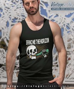 Bring Me The Horizon Shirt Skull Drinking Beer Tank Top Racerback