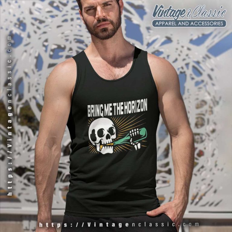Bring Me The Horizon Shirt Skull Drinking Beer Tank Top Racerback Bring Me The Horizon Shirt Skull Drinking Beer Tank Top Racerback