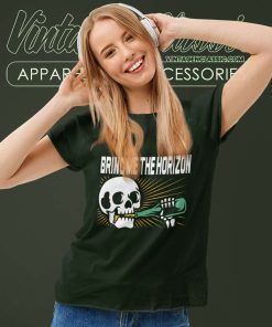 Bring Me The Horizon Shirt Skull Drinking Beer Women TShirt