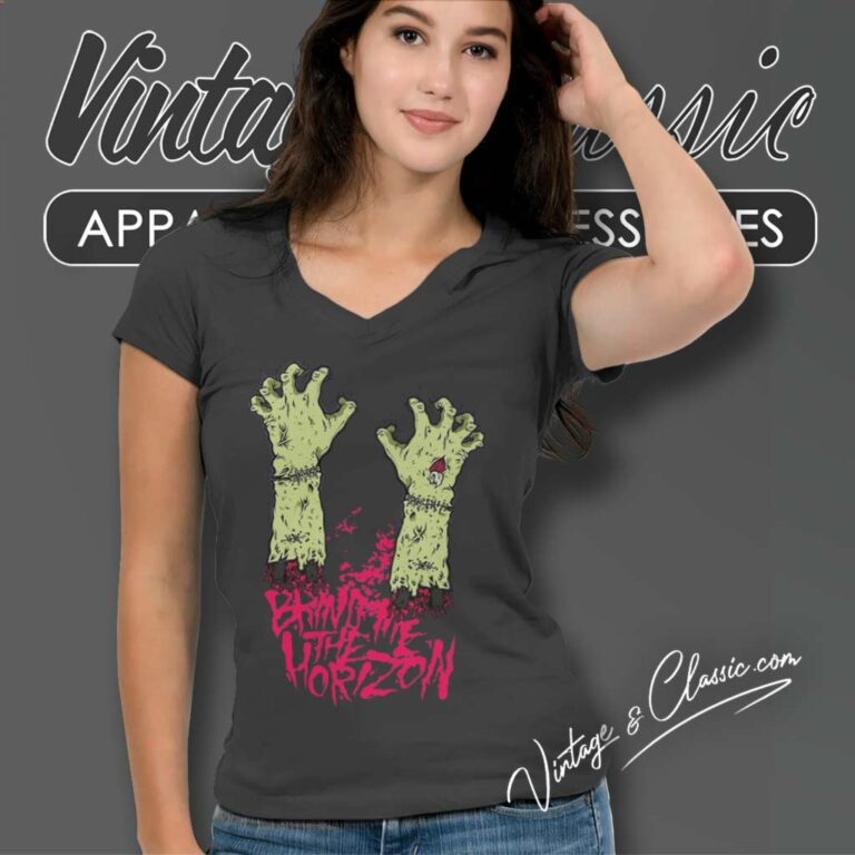 Bring Me The Horizon Shirt Zombie Hands V Neck TShirt Bring Me The Horizon Shirt Zombie Hands V Neck TShirt