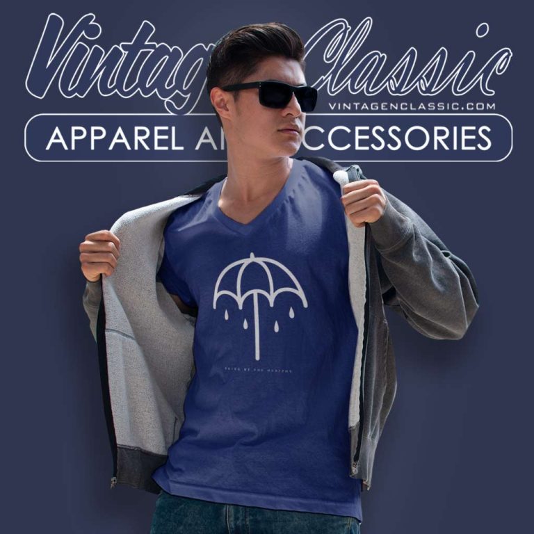 Bring Me The Horizon Umbrella Logo V Neck TShirt Bring Me The Horizon Umbrella Logo V Neck TShirt