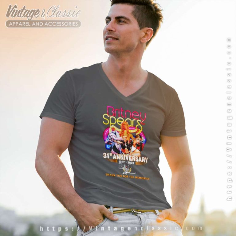 Britney Spears 31st Anniversary V Neck TShirt Britney Spears 31st Anniversary V Neck TShirt
