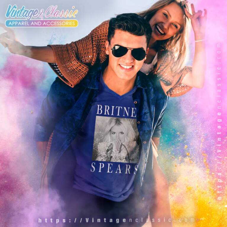 Britney Spears Classic Star Frame V Neck TShirt Britney Spears Classic Star Frame V Neck TShirt