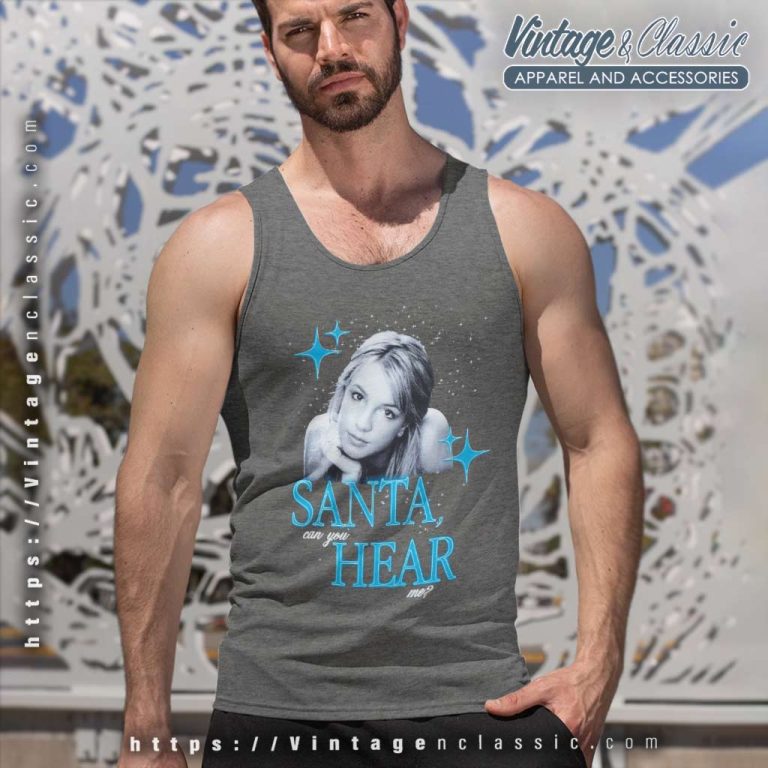 Britney Spears Santa Can You Hear Me Tank Top Racerback Britney Spears Santa Can You Hear Me Tank Top Racerback