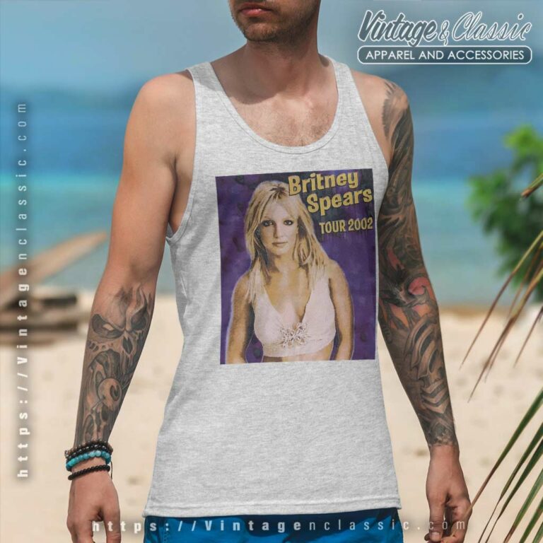 Britney Spears Shirt The Tour 2002 Tank Top Racerback Britney Spears Shirt The Tour 2002 Tank Top Racerback