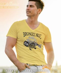 Bronze Age Fish Bones Thrasher Skate V Neck TShirt