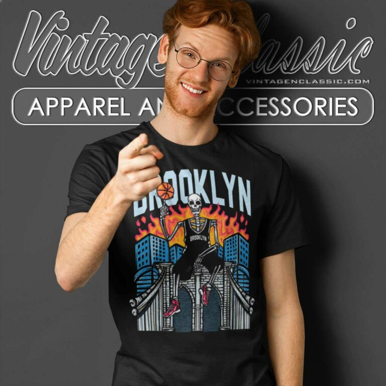 Brooklyn Nets Basketball Skull T Shirt Brooklyn Nets Basketball Skull T Shirt