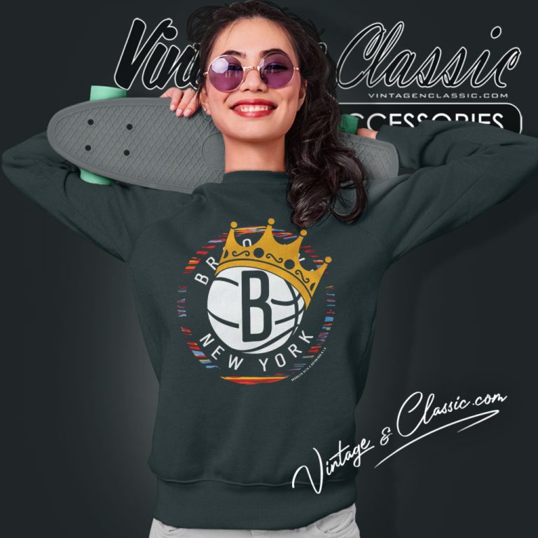 Brooklyn Nets Biggie Crown Logo Pro Team Sweatshirt Brooklyn Nets Biggie Crown Logo Pro Team Sweatshirt