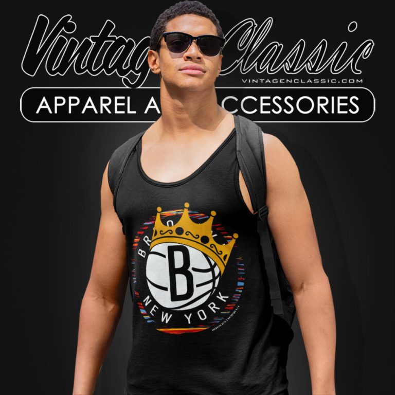 Brooklyn Nets Biggie Crown Logo Pro Team Tank Top Racerback Brooklyn Nets Biggie Crown Logo Pro Team Tank Top Racerback